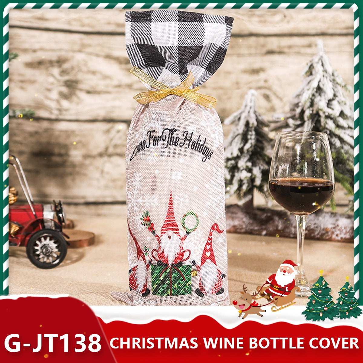 Christmas Wine Bottle Covers for Holiday Gift Giving