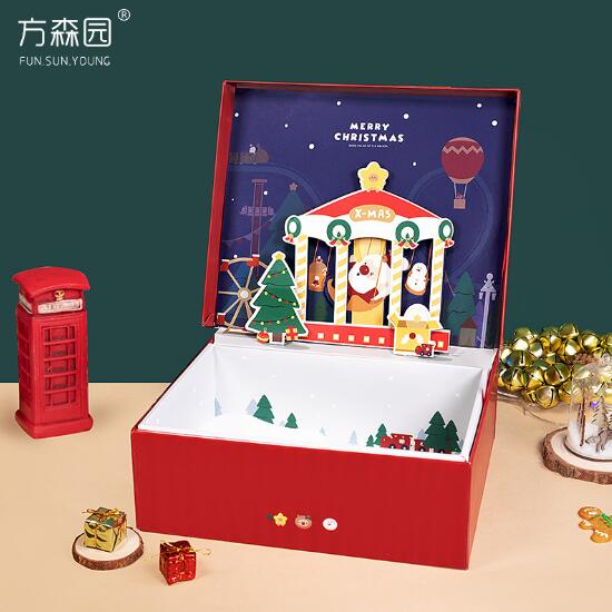 Christmas Gift Box With 3D Pop-Up Holiday Scenes