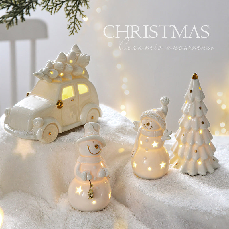 Ceramic Christmas Car Decor With Cozy Holiday Glow