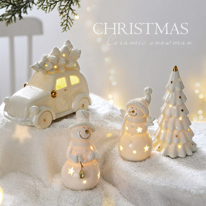 Ceramic Christmas Car Decor With Cozy Holiday Glow
