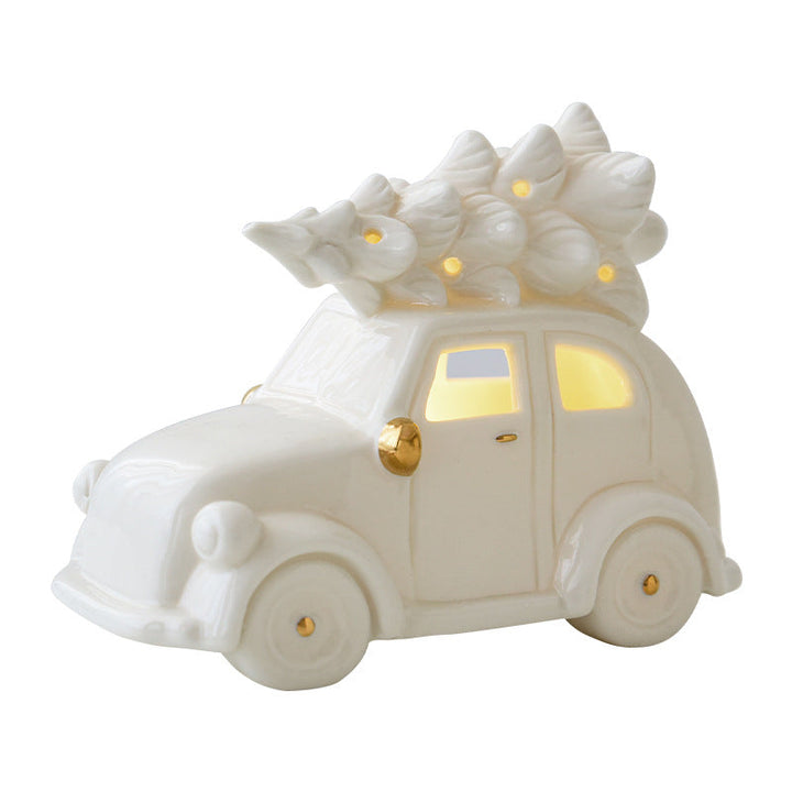 Ceramic Christmas Car Decor With Cozy Holiday Glow