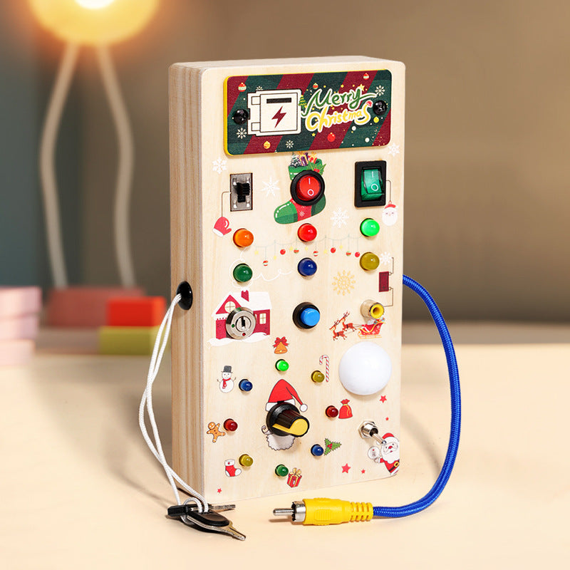 Wooden Busy Board Toy for Screen-Free Learning Play