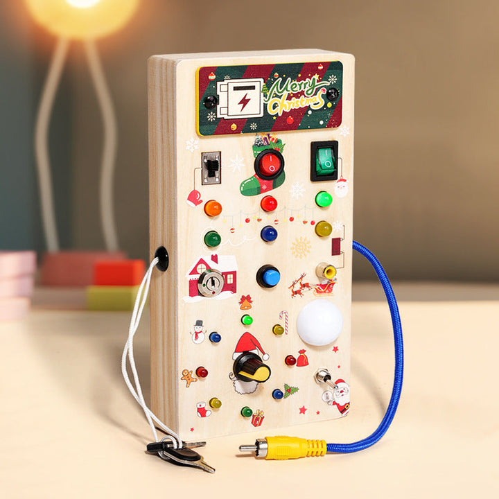 Wooden Busy Board Toy for Screen-Free Learning Play