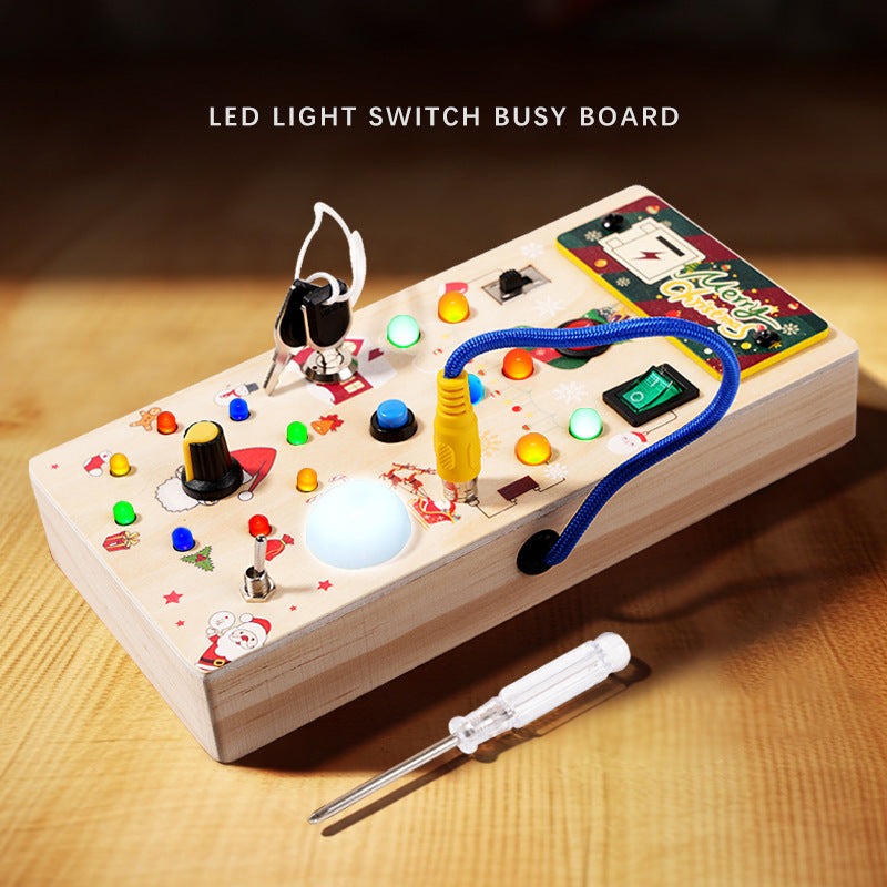 Wooden Busy Board Toy for Screen-Free Learning Play