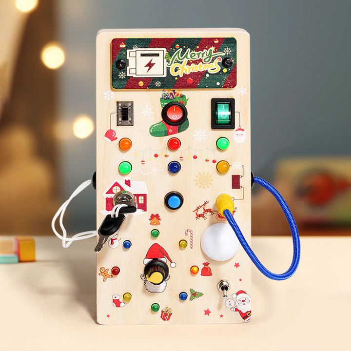 Wooden Busy Board Toy for Screen-Free Learning Play