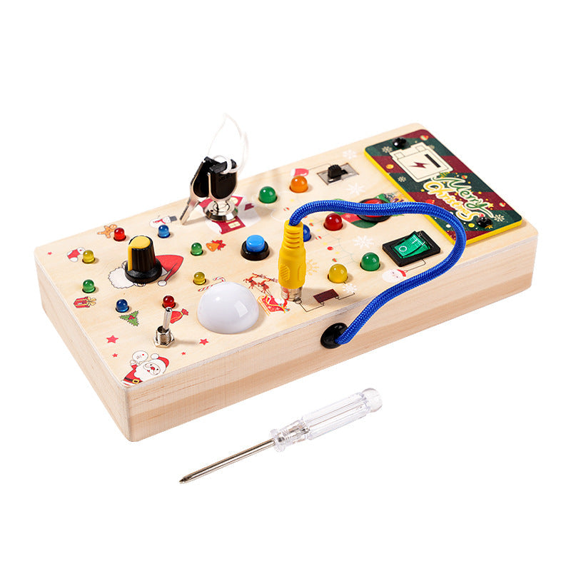 Wooden Busy Board Toy for Screen-Free Learning Play