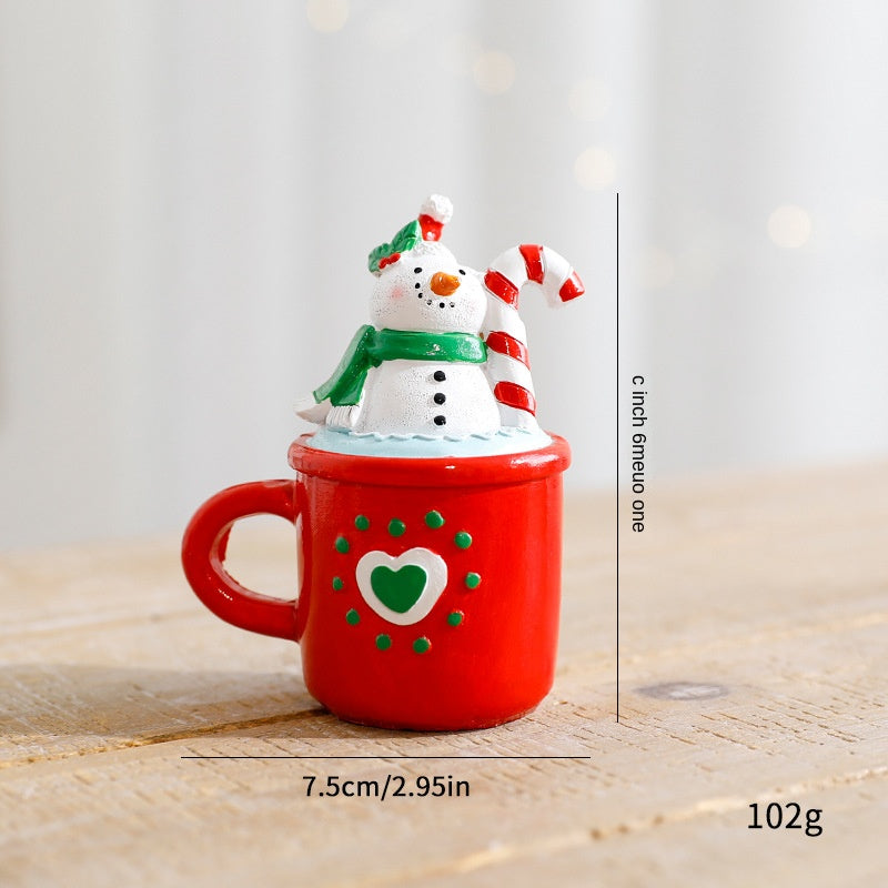 Christmas Resin Ornaments Set of 3 Cheerful Holiday Decor