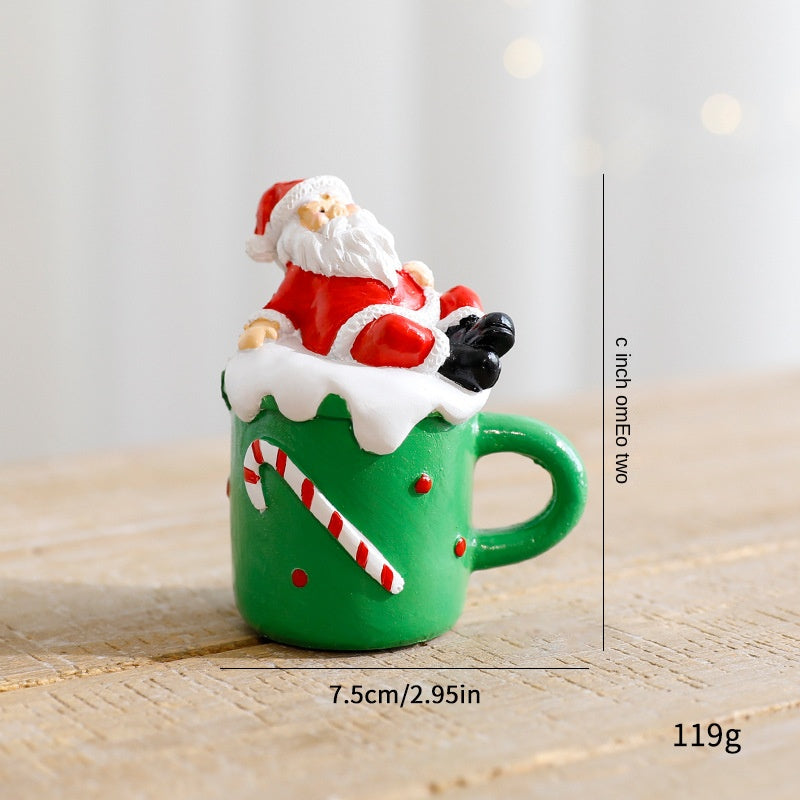 Christmas Resin Ornaments Set of 3 Cheerful Holiday Decor