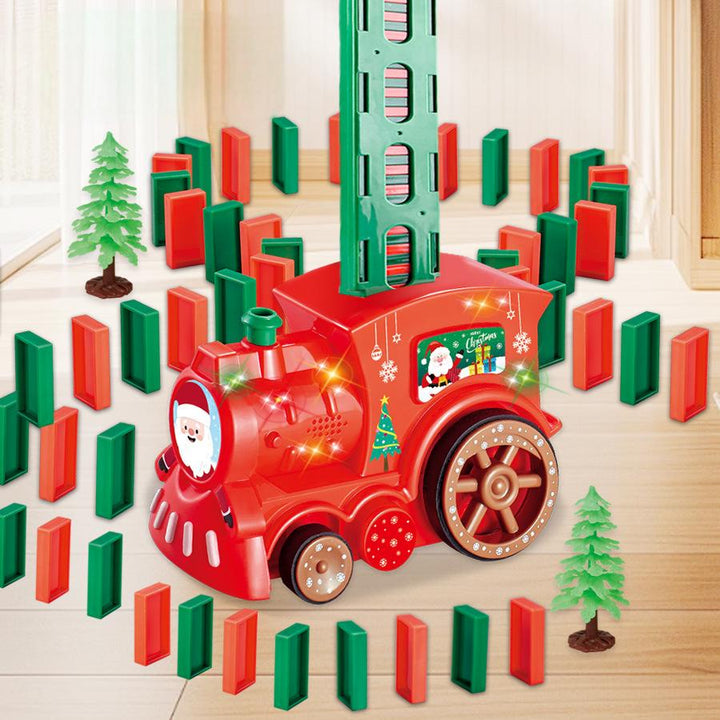Christmas Domino Train Toy for Screen-Free Chain Play