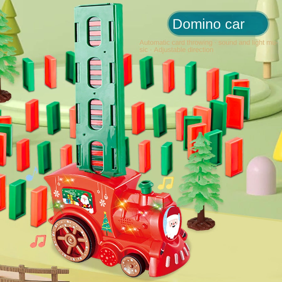 Christmas Domino Train Toy for Screen-Free Chain Play