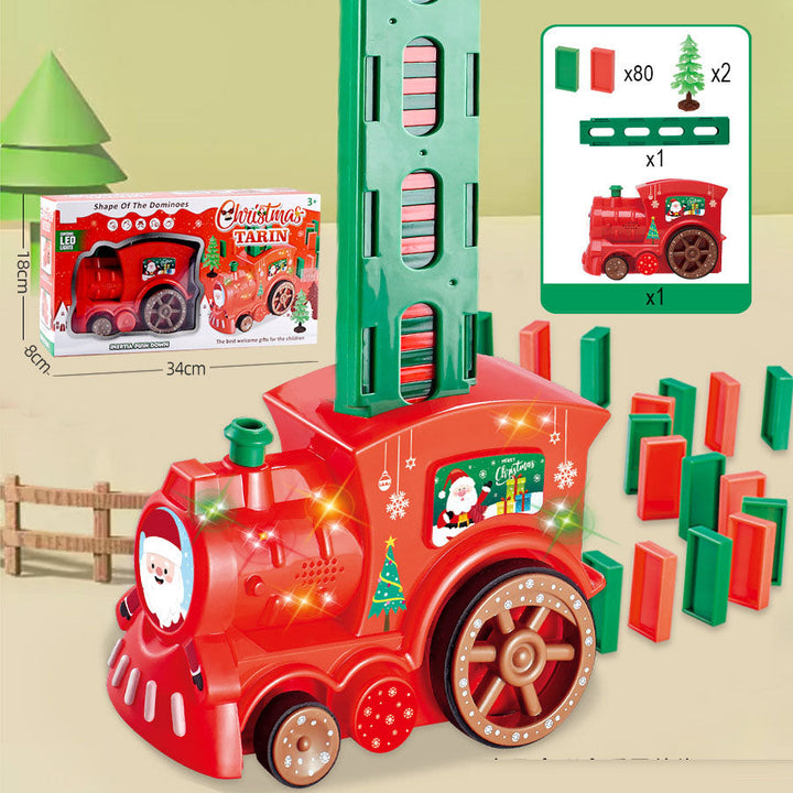 Christmas Domino Train Toy for Screen-Free Chain Play