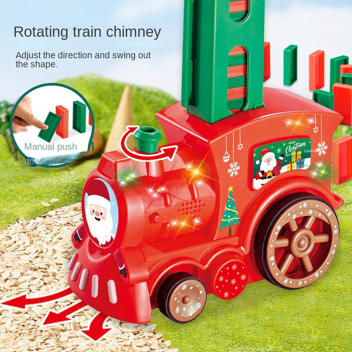 Christmas Domino Train Toy for Screen-Free Chain Play