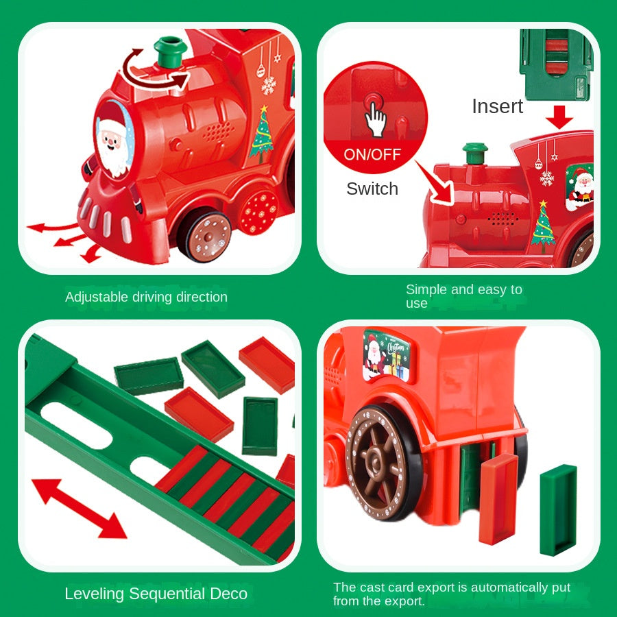 Christmas Domino Train Toy for Screen-Free Chain Play