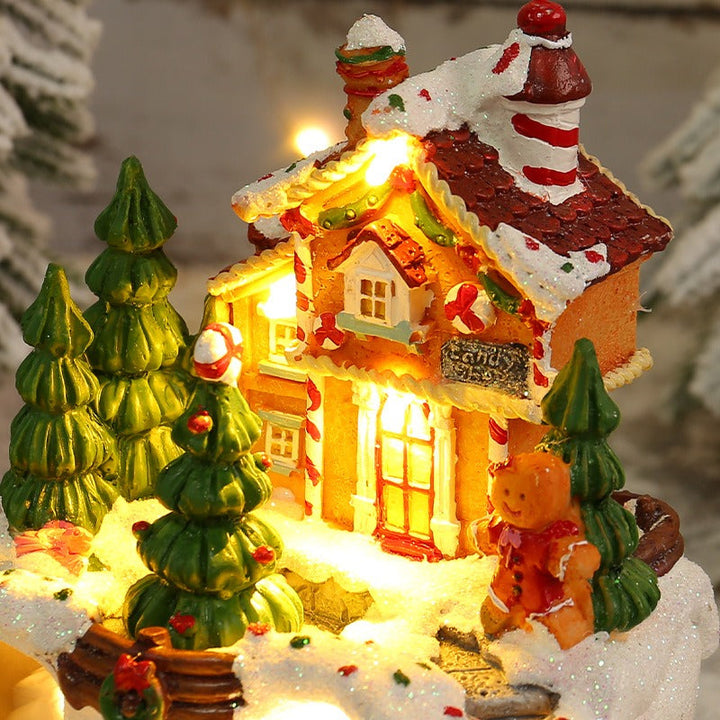 Christmas Music Box House Decoration With Warm LED Glow