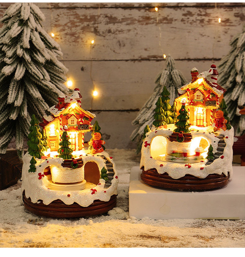 Christmas Music Box House Decoration With Warm LED Glow