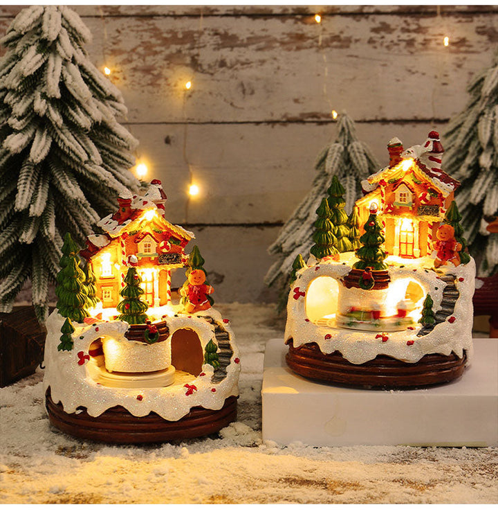 Christmas Music Box House Decoration With Warm LED Glow