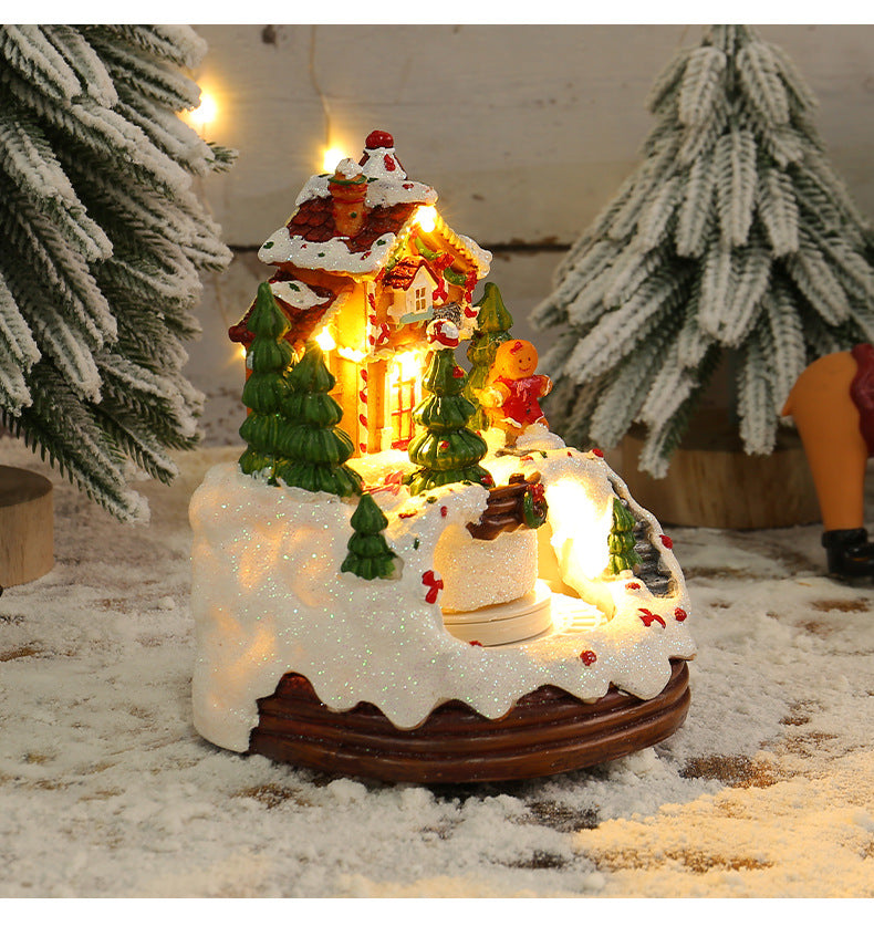 Christmas Music Box House Decoration With Warm LED Glow