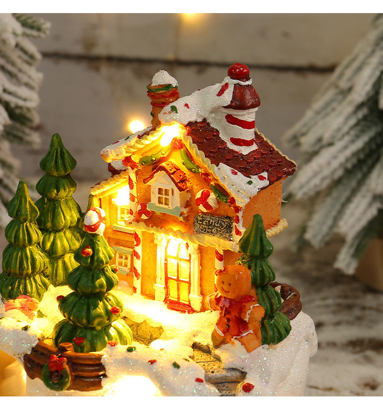 Christmas Music Box House Decoration With Warm LED Glow