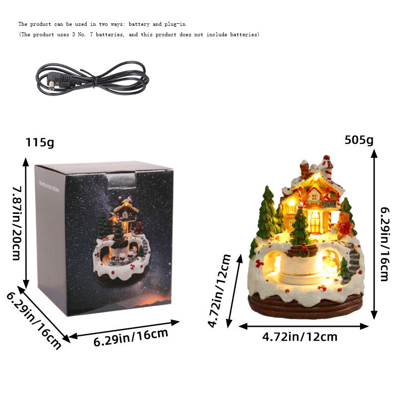 Christmas Music Box House Decoration With Warm LED Glow