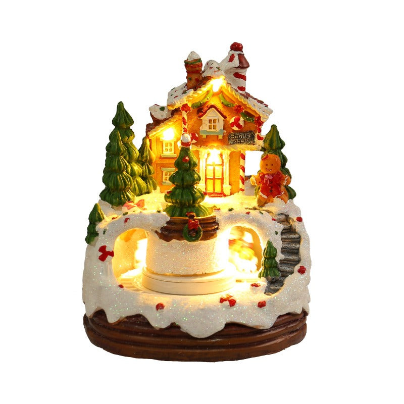 Christmas Music Box House Decoration With Warm LED Glow