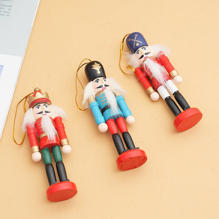Wooden Nutcracker Ornaments, 6-Piece Christmas Set