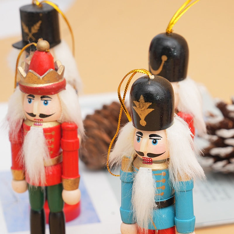 Wooden Nutcracker Ornaments, 6-Piece Christmas Set