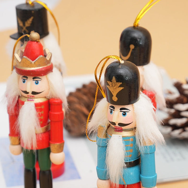 Wooden Nutcracker Ornaments, 6-Piece Christmas Set
