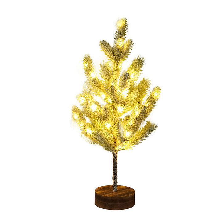 Gold-Tipped Mini LED Christmas Tree for Small Spaces