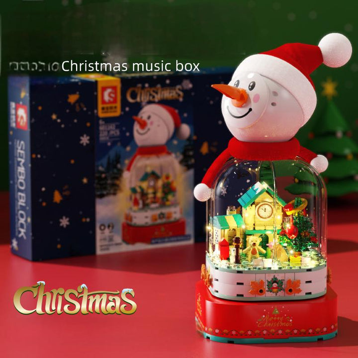 Rotating Christmas Music Box Village Holiday Decor