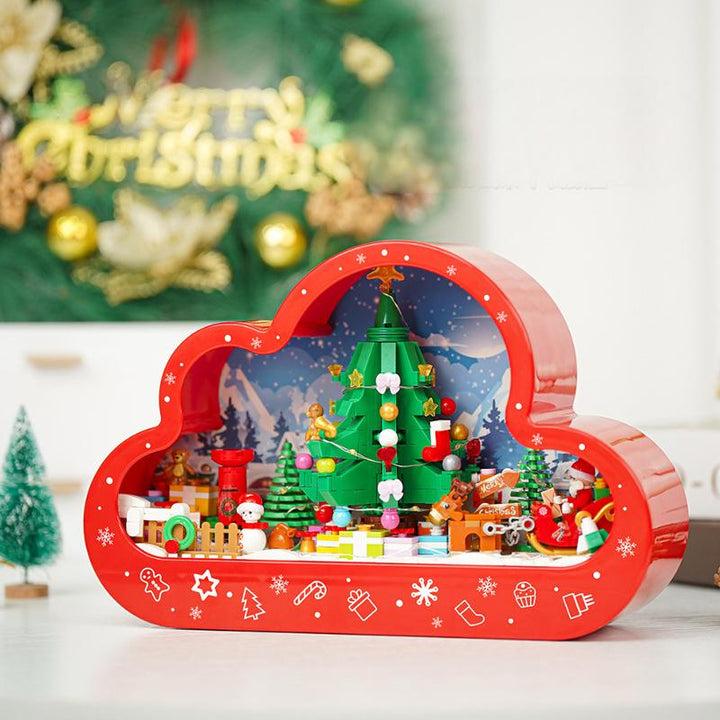 Christmas Cloud Mirror Building Kit With Festive Lights