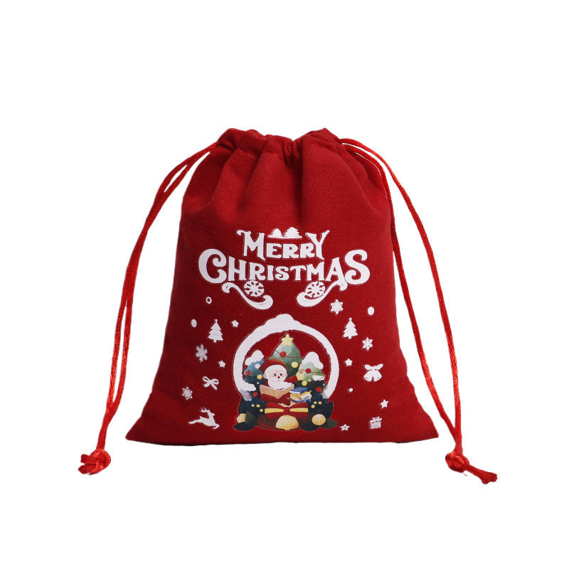 Christmas Velvet Drawstring Gift Bags Set for Favors