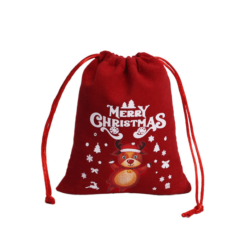 Christmas Velvet Drawstring Gift Bags Set for Favors