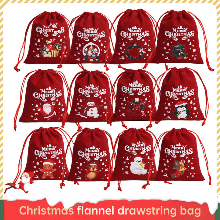 Christmas Velvet Drawstring Gift Bags Set for Favors