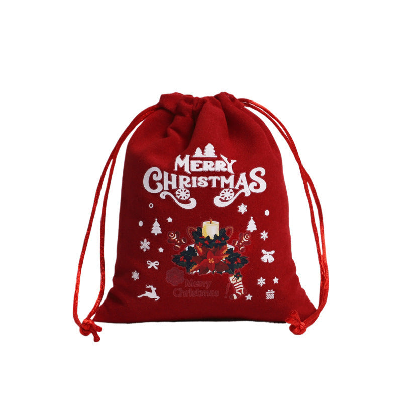 Christmas Velvet Drawstring Gift Bags Set for Favors