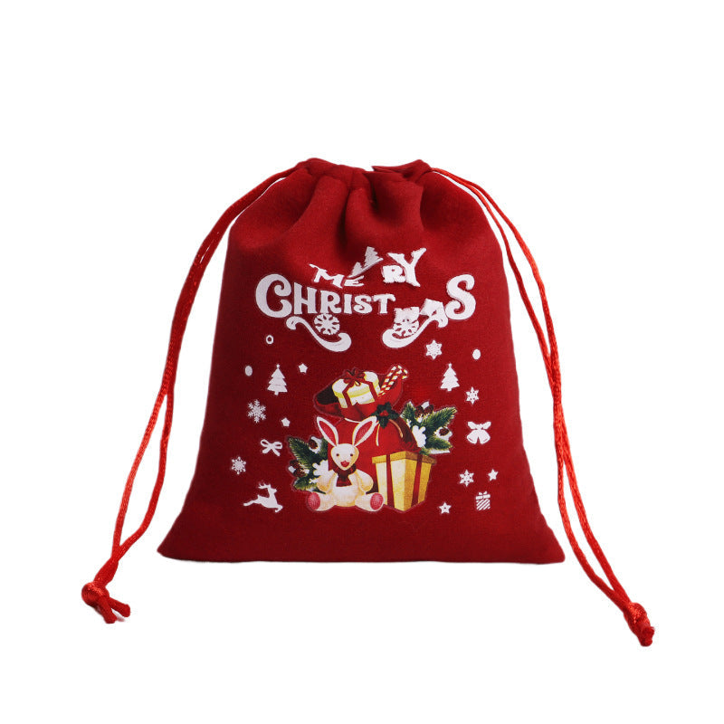 Christmas Velvet Drawstring Gift Bags Set for Favors