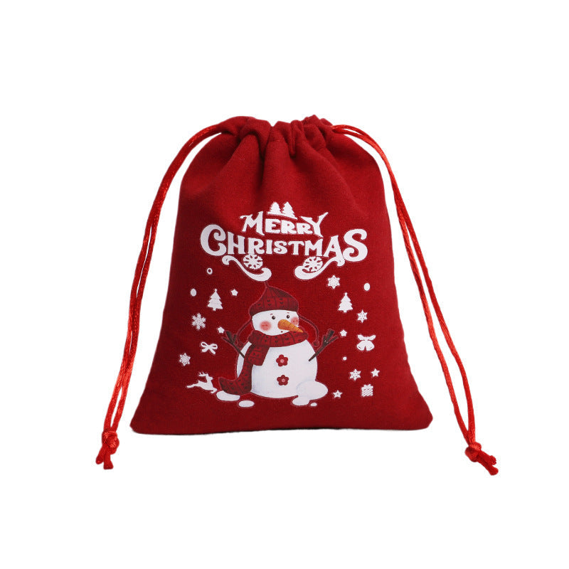 Christmas Velvet Drawstring Gift Bags Set for Favors