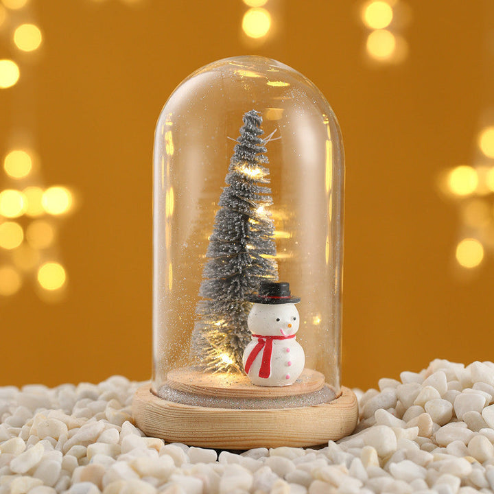Christmas Glass Dome Tree Decor With Warm Holiday Glow