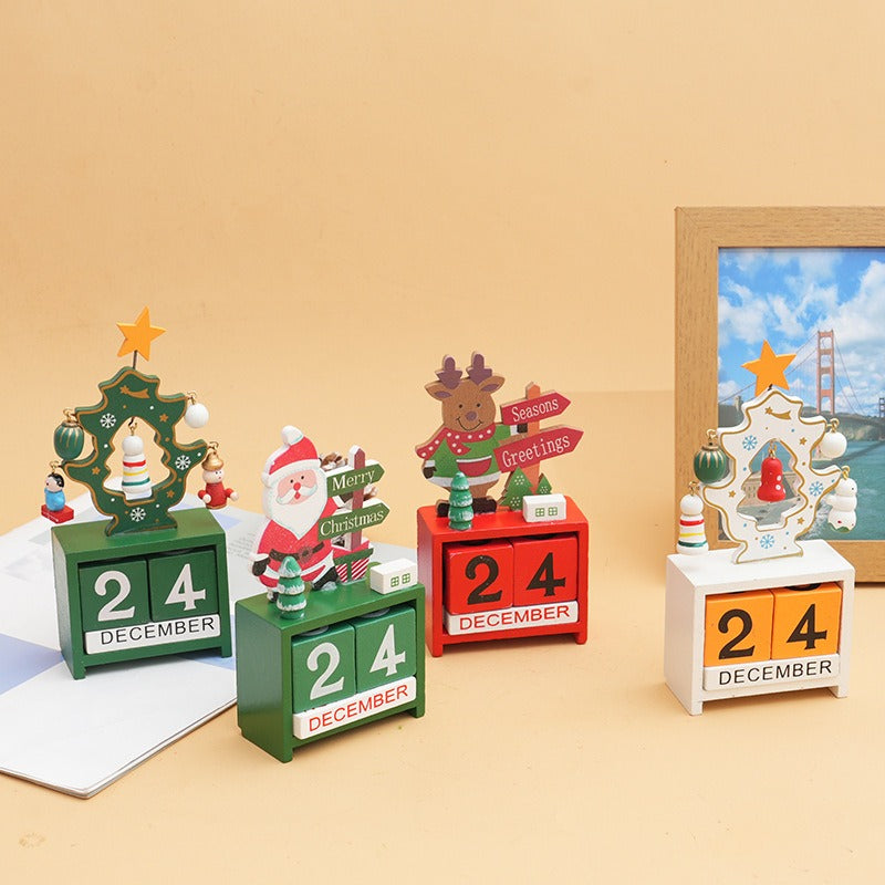 Wooden Christmas Calendar With Playful Holiday Decor
