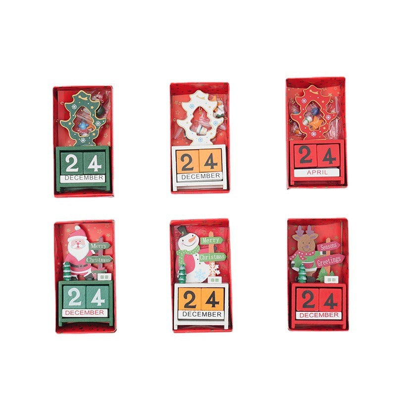 Wooden Christmas Calendar With Playful Holiday Decor