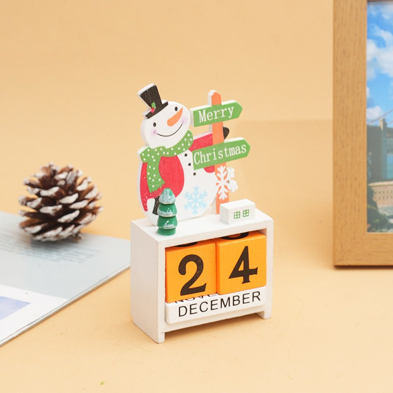 Wooden Christmas Calendar With Playful Holiday Decor