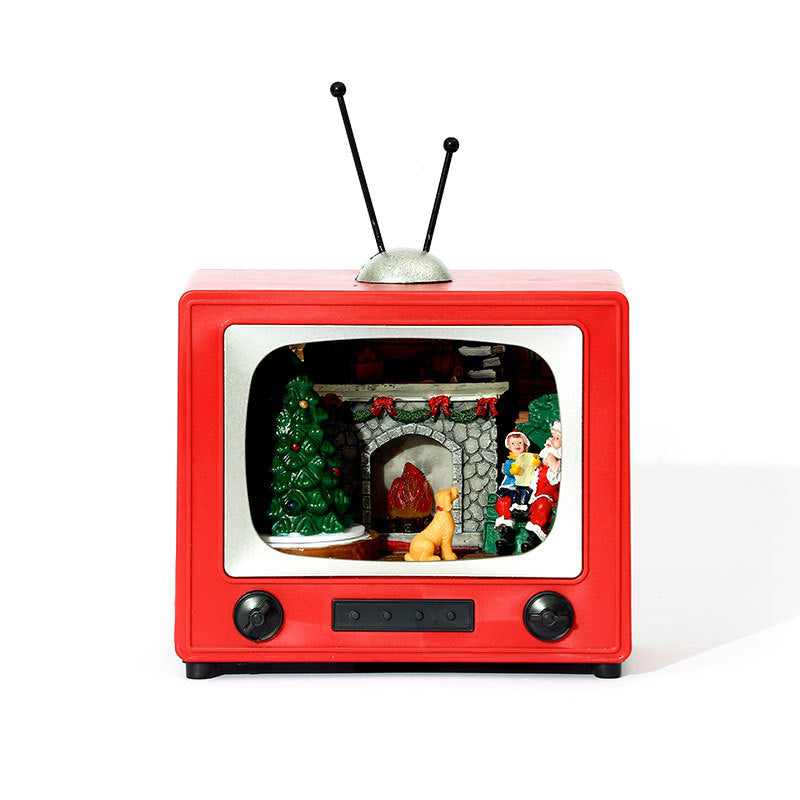Christmas TV Ornament With Spinning Musical Display