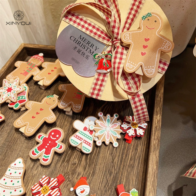 Christmas Gingerbread Clips for Festive Gift Decor