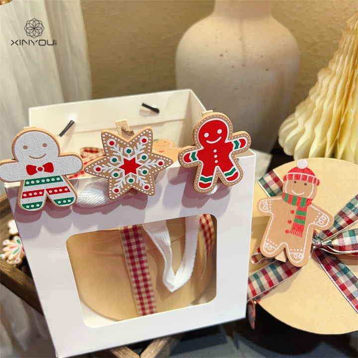 Christmas Gingerbread Clips for Festive Gift Decor