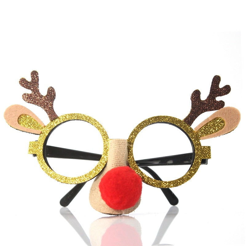 Christmas Party Glasses with Reindeer Antlers & Glitter