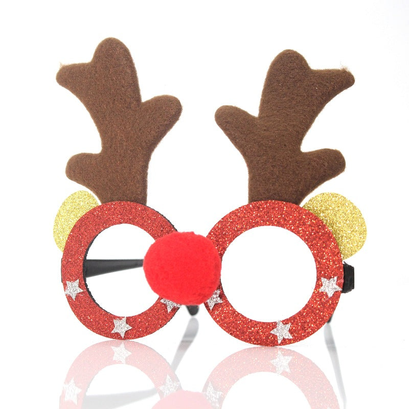 Christmas Party Glasses with Reindeer Antlers & Glitter