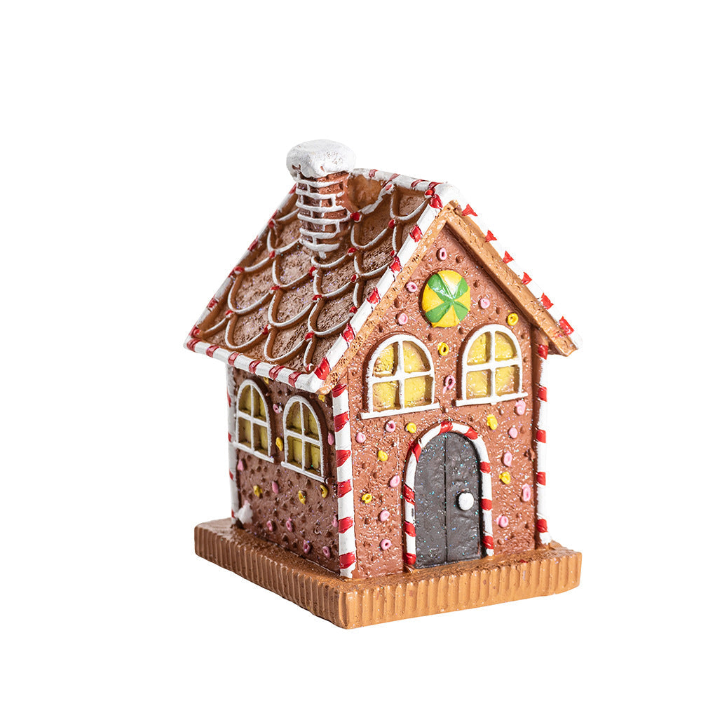 Christmas Gingerbread House Decoration With Warm Glow