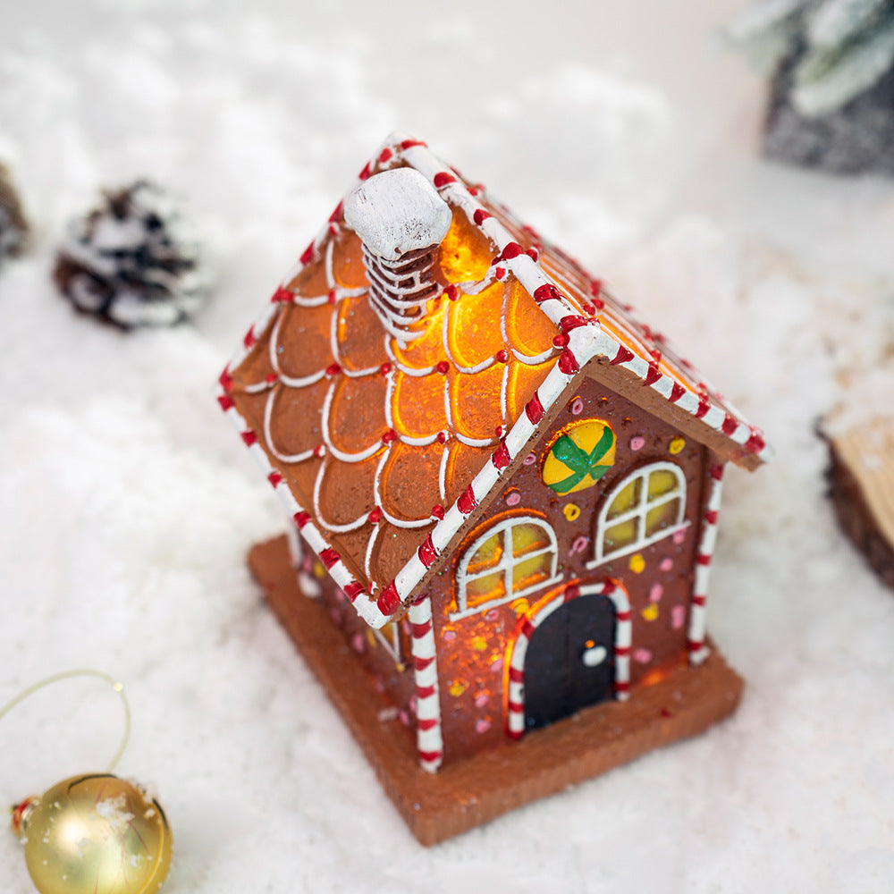 Christmas Gingerbread House Decoration With Warm Glow