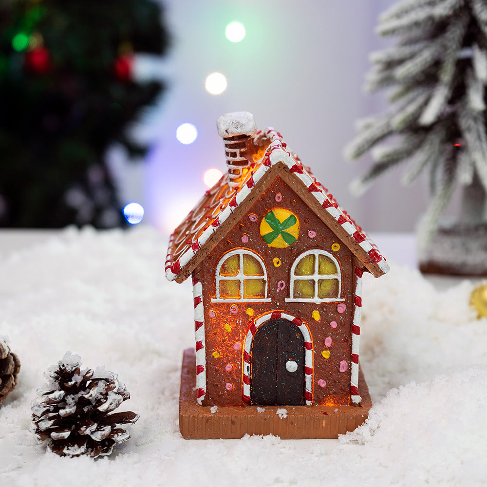 Christmas Gingerbread House Decoration With Warm Glow
