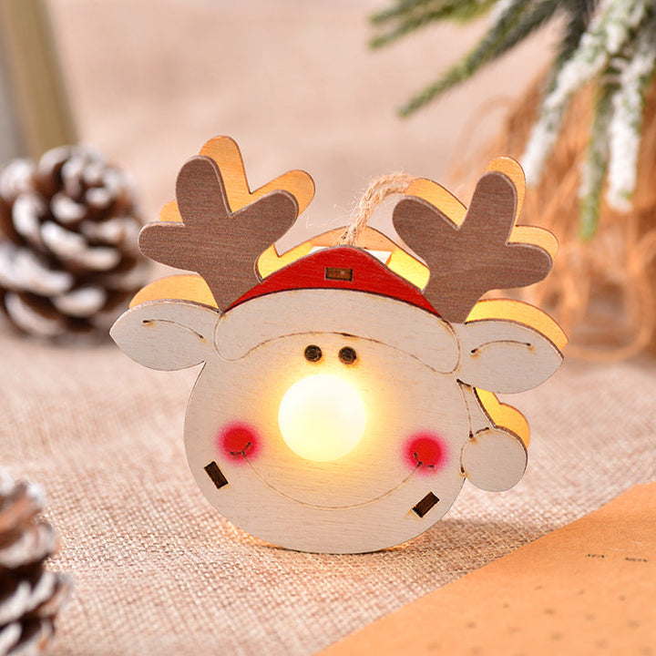 Wooden Christmas Ornaments With Warm Glowing Centers