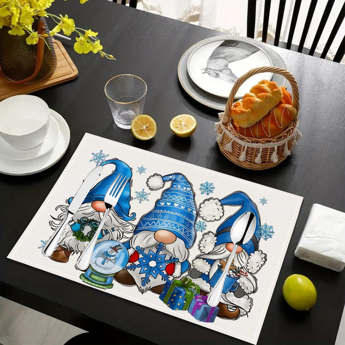 Christmas Gnome Placemats for Cheerful Holiday Tables